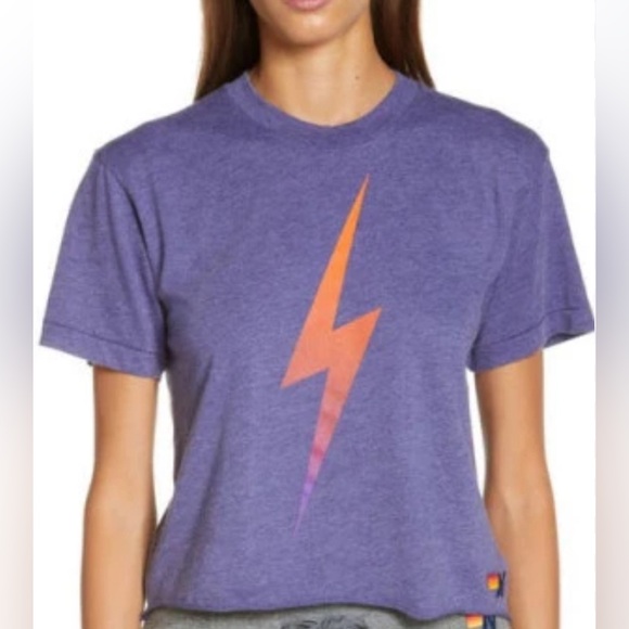 Aviator Nation Tops - Aviator Nation purple tee with orange/purple lightening bolt.  Size XL.